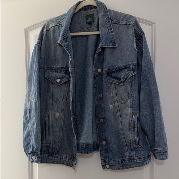 Wild Fable Distressed Denim Jacket - Picture 1 of 4